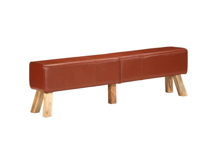 vidaXL Bank Turnbock-Design Braun 160 cm Echtleder