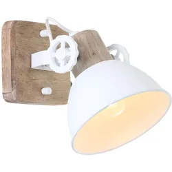Retro Wand Strahler Holz Wohn Zimmer FILAMENT Lampe weiß Spot schwenkbar im Set inkl. LED Leuchtmittel
