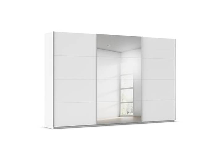 Rauch Möbel KULMBACH, Schwebetürenschrank, Farbe Weiß, Breite 360 cm Kleiderschrank mit Schwebetüren, Schiebetüren, 3-türig, mit Spiegel, Zubehör Basic, Schlafzimmer, Jugendzimmer, Garderobe