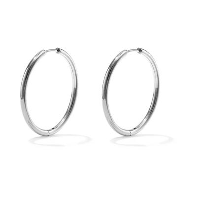 Paar Creolen ADELIA´S "Ohrringe Creolen aus Edelstahl in schlichtem Design", Damen, Gr. Damen, Edelstahl, silber (silberfarben), Ohrringe, Schlichte Creolen als modischer Modeschmuck