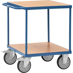 Fetra Tischwagen 2497, aus Metall & Holz, mit 2 Etagen, Tragkraft 600kg, 700 x 700mm