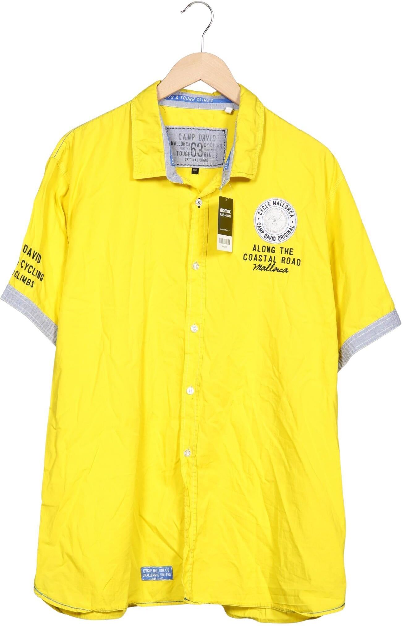 Camp David Herren Hemd, Gelb, Gr. 3Xl, Baumwolle - Second Hand