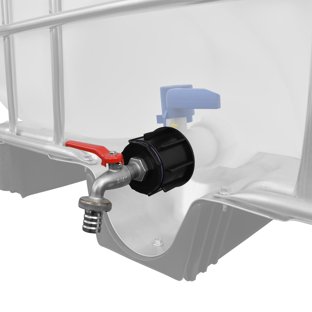 REKUBIK IBC Adapter S60x6 - 1" Kugelhahn PROFI Auslaufventil