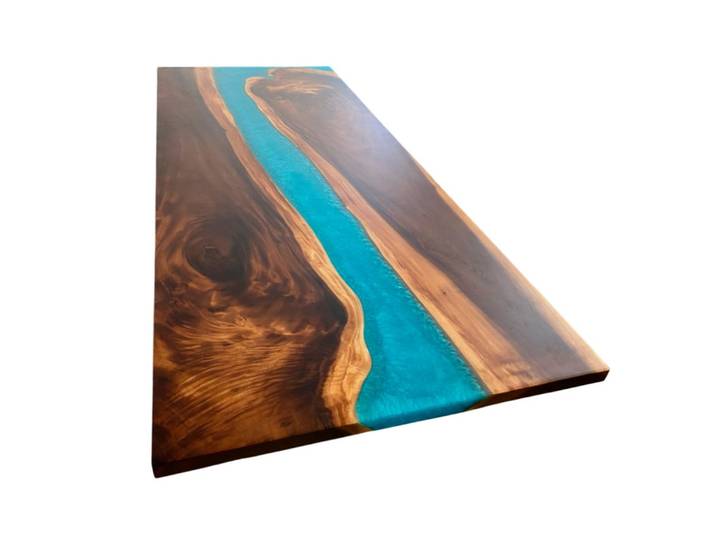 Xlmoebel Esstisch Esszimmertisch mit Epoxidharz und Ozean-Design (Esstischplate), Hergestellt in Europa
