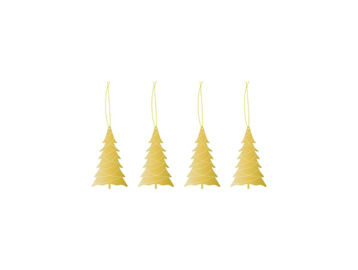 Cooee Design Cooee Décoration de Noël Laiton Lot de 4 Tree