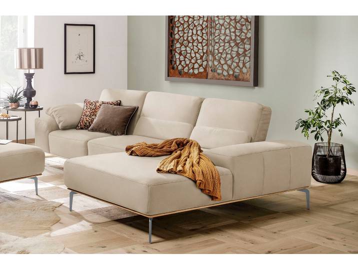 Ecksofa, Weiß, 319x178 cm, Longlife Xtra-Leder, Recamiere Rechts, Modern, W.SCHILLIG