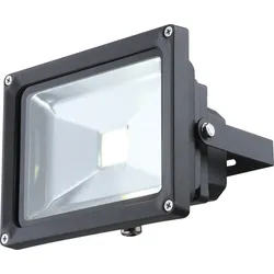 Dekorative LED Baustrahler Aluminium Druckguss dunkelgrau Glas klar 20W  - Globo PROJECTEUR 34115
