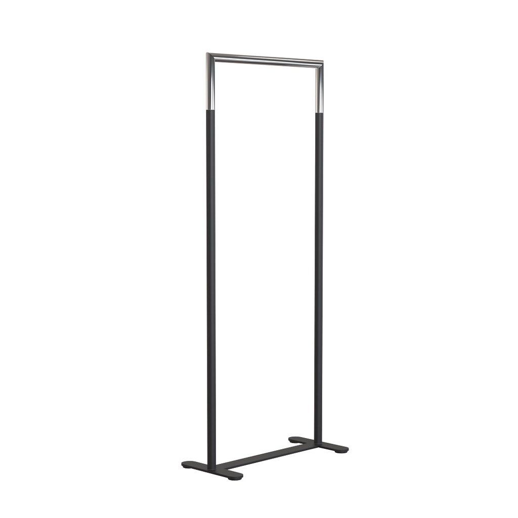 Frost Bukto Kleiderständer ohne Rollen (schwarz matt / edelstahl poliert, B 62,8... schwarz matt / edelstahl poliert | B 62,8cm U6002-B