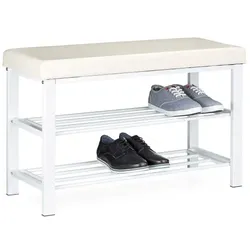 Relaxdays Schuhbank mit Polsterung Weiß