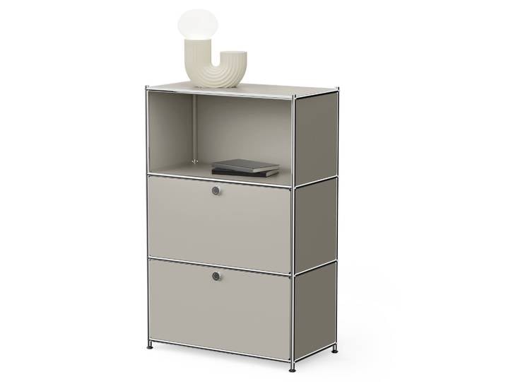 Tchibo - Kommode Metall »Cn3« mit 2 Klappenfächern - 77x40x120,5cm - hellgrau -