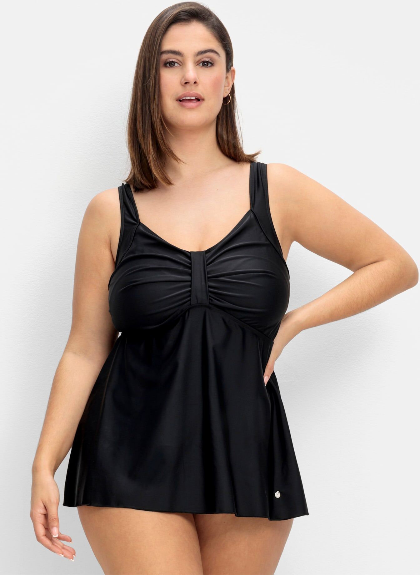 Tankini-Top SHEEGO, Damen, Gr. 40, Cup E, schwarz, Elasthan, Polyamid, Bikini-Oberteile Tankini-Top schwarz 40, Cup E