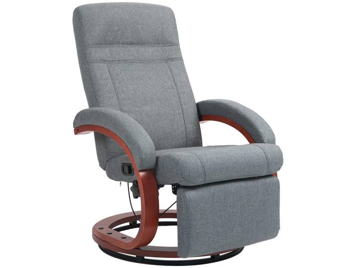 Homcom Relaxsessel Drehbarer Fernsehsessel mit Liegefunktion, Liegesessel, Stoff, Grau, Textil, 68x100x86 cm, Wohnzimmer, Sessel, Relaxsessel
