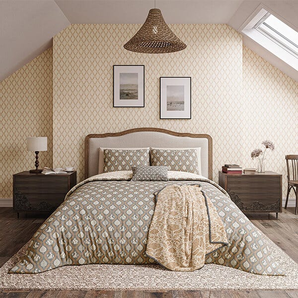 Helena Springfield Harvest Moon Woodland Trellis Duvet Cover Set Double Graphite & Copper