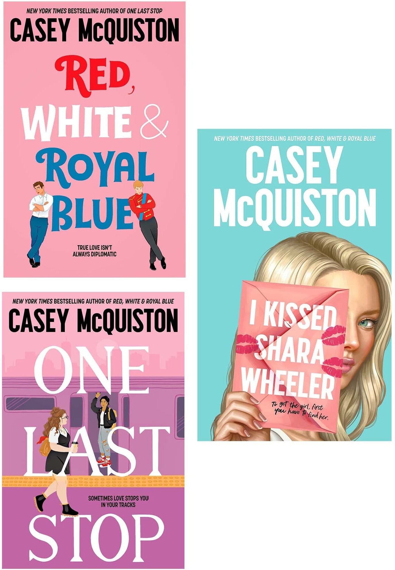 MACMILLAN Casey McQuiston Collection 3 Books Set (One Last Stop, Red, White & Royal Blue, I Kissed Shara Wheeler)