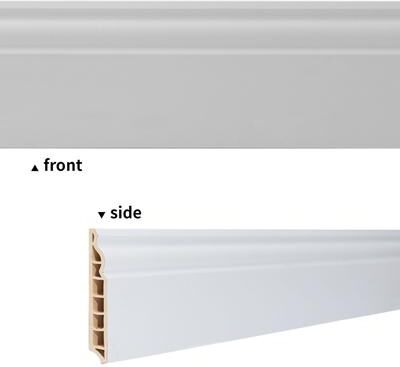 Art3d 96'' x 3.15'' Wall Baseboard Molding Trim,High Impact MDF Skirting Board,Set of 4