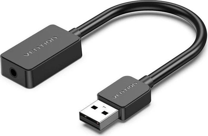 Vention 1-port USB External Sound Card 0.15M Black (OMTP-CTIA)