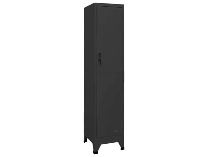 GPWERSDF Schließfachschrank Anthrazit 38x45x180 cm Stahl Spind Stahl, abschließbar, Kleiderbügel, Einlegeboden, Namensschildhalter, Belüftung, Schule, Büro