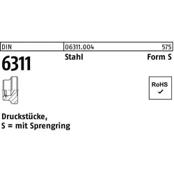 Reyher, Schraubstock + Zwinge, Druckstück DIN 6311 m.Sprengring S 12 M 6 Stahl Druckstücke, S = mit Sprengring