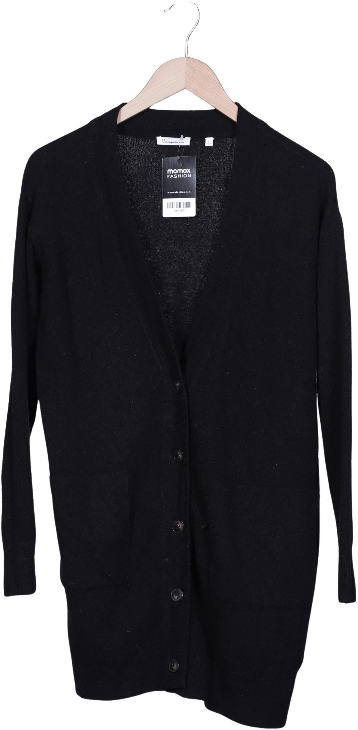 Knowledge Cotton Apparel Damen Strickjacke, Schwarz, Gr. S, Wolle - Second Hand