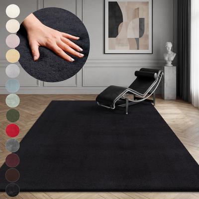 Teppich OTTO HOME "Arabell, Kunstfellteppich, Felloptik, waschbar", schwarz, B:140cm H:16mm L:200cm, Polyester, Teppiche, Teppich, flauschig, kuschelig, Anti-Rutsch-Unterseite, Wohnzimmer, Schlafzimmer