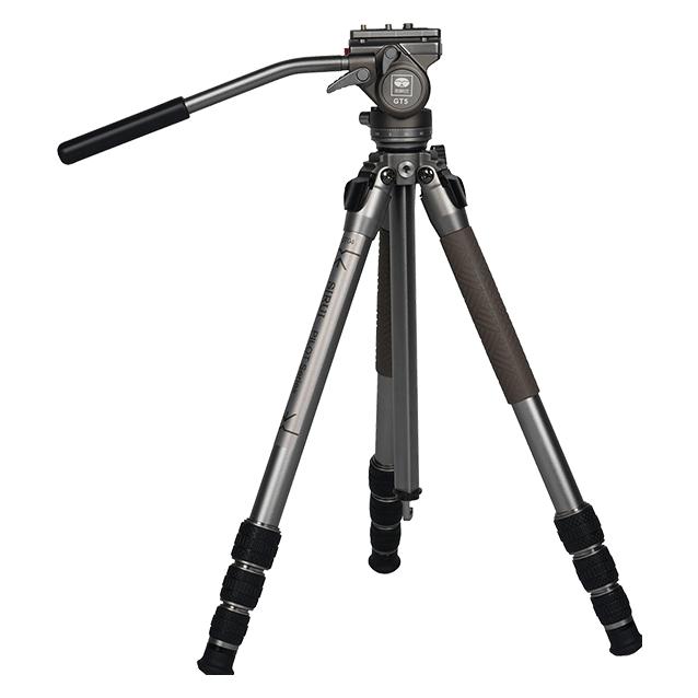 Sirui GT04 Dreibeinstativ mit Videoneiger GT5 Matt Silber Aluminium (Metall) (781048)