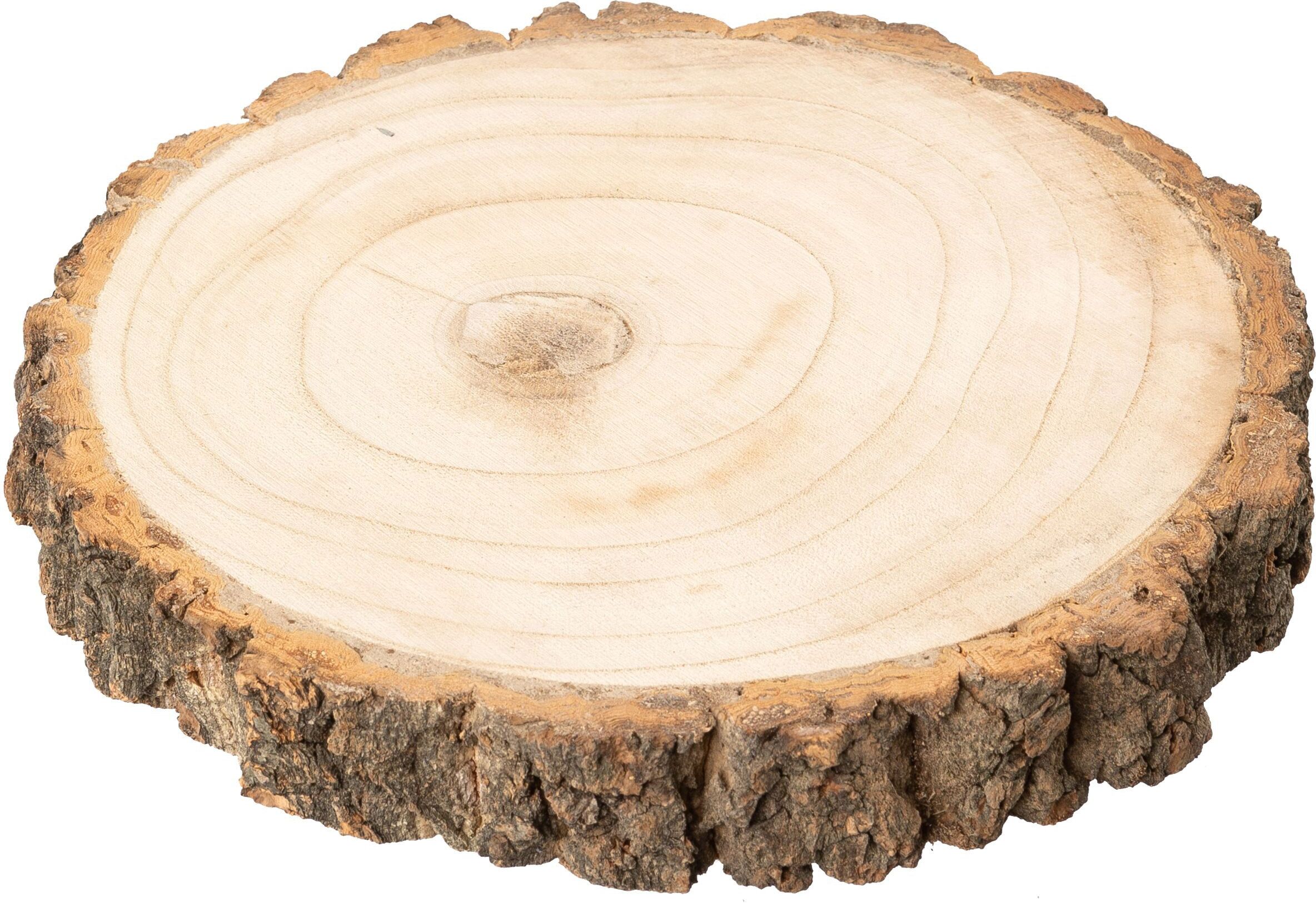 Dekoteller CREATIV DECO "Weihnachtsdeko", braun, H:3cm Ø:22cm, Massivholz, Dekoschalen, Dekoteller, Naturholz-Scheibe - jeder Artikel individuell gemasert braun Ø 22cm
