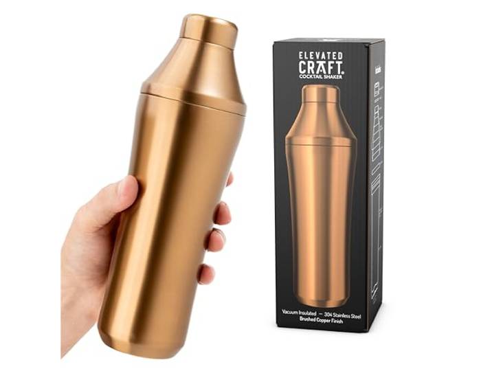 Hybrid-Cocktail-Shaker, vakuumisolierter Edelstahl, Kupfer, 800 ml Hybrid Cocktail Shaker mit vakuumisoliertem Edelstahl, innovatives Messsystem, Kupfer, 793.8 g