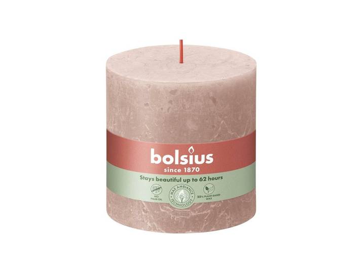 Bolsius kaars rustiek 10x10 cm Misty Pink