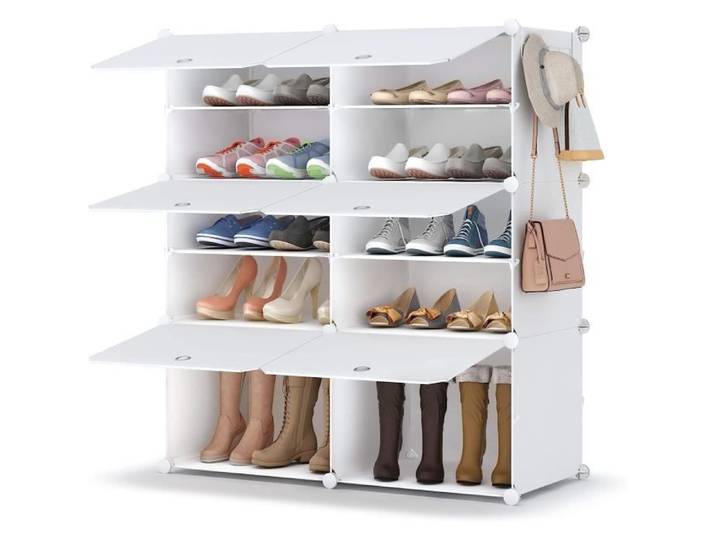 Meuble Chaussure 5 Niveaux Rangement Chaussure 20 Paires Etagere Chaussure Avec Porte Armoire A Chaussures Pour Entrée Salo[H840]