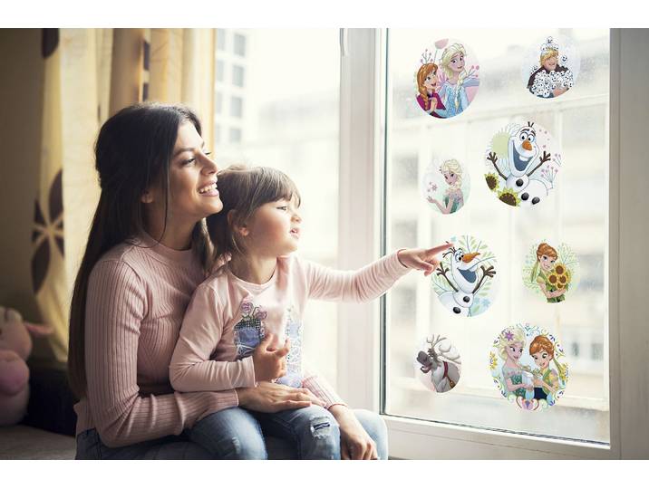 Fensterdekoration KOMAR Frozen Springday , bunt, B:30cm L:30cm, Materialmix, Fensterbilder, Fensterdekoration, Fenstersticker mit Elsa, Anna und Olaf