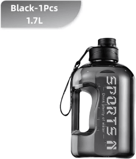Inspire Picks 1.7L To 2.7L Large Capacity Sports Water Bottle With Time Scale Outdoor Gym And Hiking Hydration Kettle For Men black 1pcs 1.7l