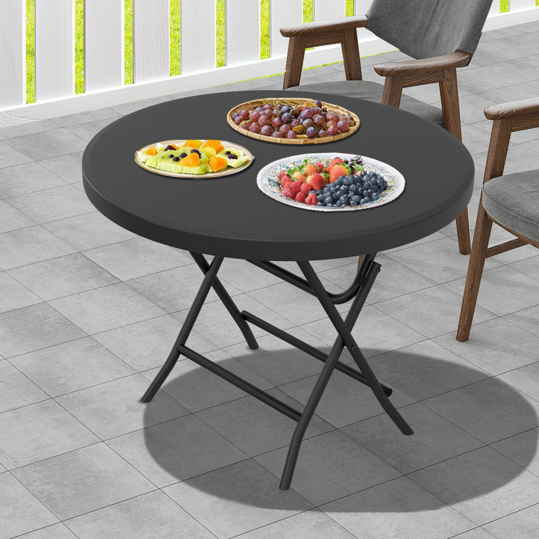 17 Stories Round 2 - Person 80Cm L Outdoor Bistro Table Black