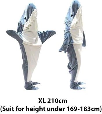 Uplift Picks Cartoon Shark Blanket Hoodie Warm Flannel Wearable Sleeping Bag blue (xl)