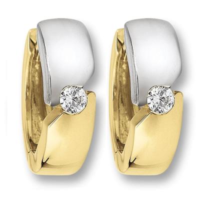 Paar Creolen ONE ELEMENT "Zirkonia Ohrringe Creolen aus 333 Gelbgold", gold, Ohrringe, Damen, Gelbgold 333, Gold, Kleines Statement – persönlich, stilvoll, alltagstauglich
