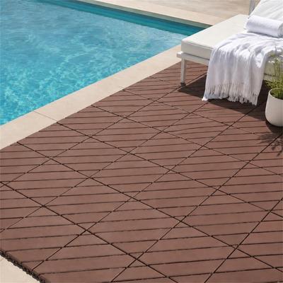 DEVERA "Plastic Interlocking Deck Tiles 44-Pack, 12""x12"" Waterproof Patio Flooring - 1' x 1'"