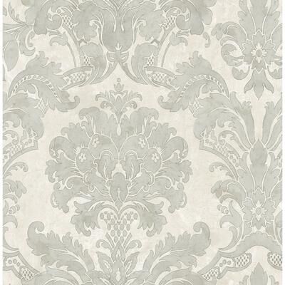 Seabrook Designs Magda Damask Unpasted Wallpaper