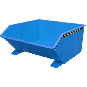 BAUER Kippbehälter GU 750, für Stapler, 0,75 m³, blau, 1000 kg