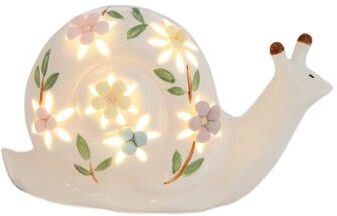 IH Casa Decor Led Porcelain Snail With Floral