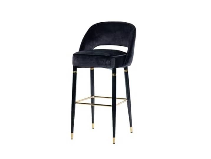 Adda Home Velvet Hocker, Schwarz, Norfolk, 51 x 53 x 102 cm