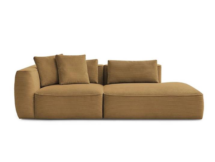 3er Sofa BOBOCHIC LEOPOLD Cord-Stoff gelb