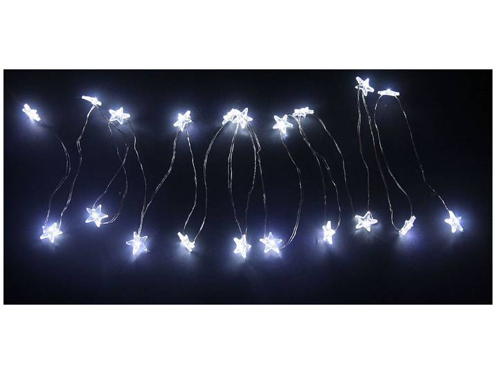 LED Draht mit 20 Acrylsternen weiss