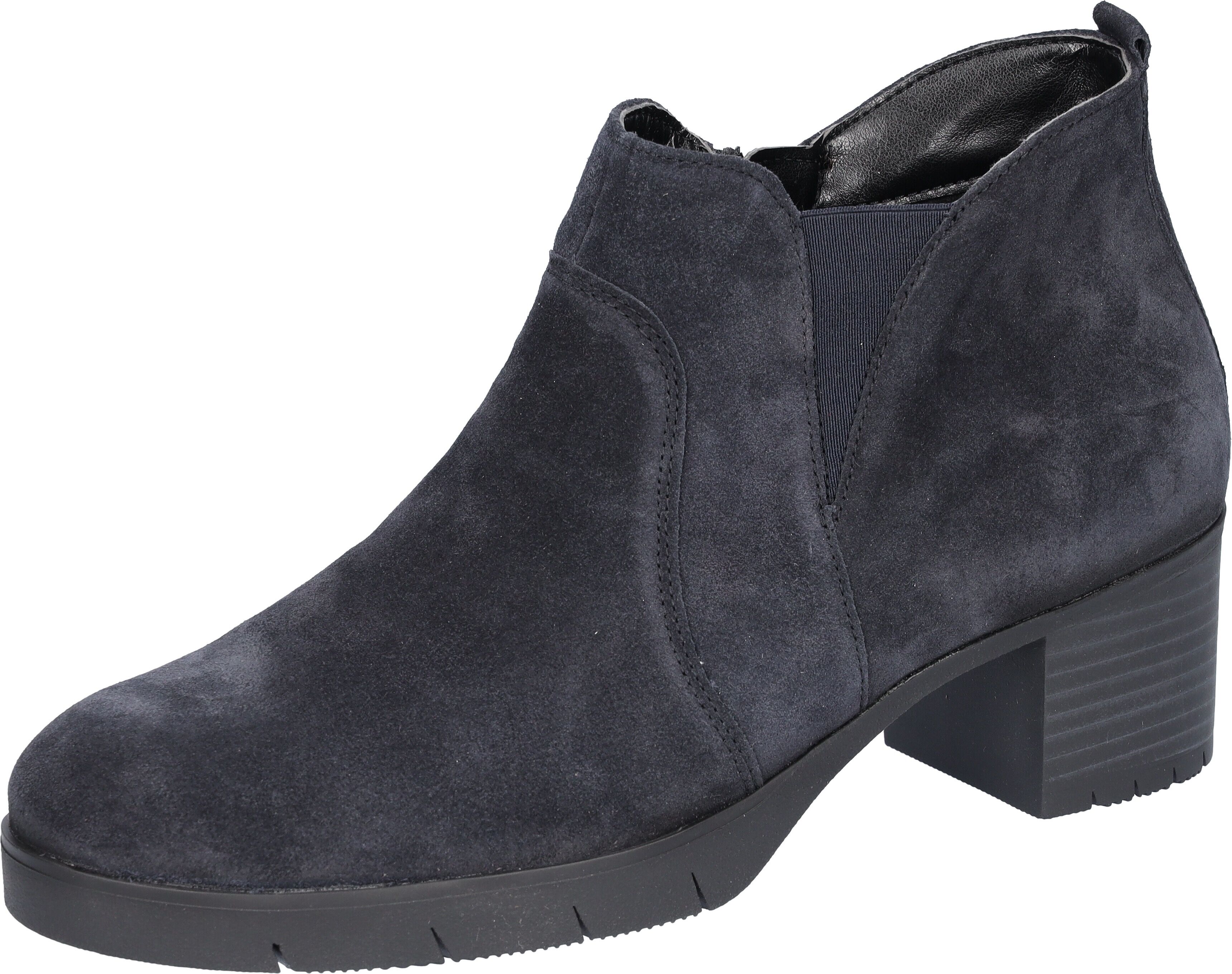 Ankleboots WALDLÄUFER "H-NADJA", Damen, Gr. 8 (42), Textil, blau (nachtblau), Veloursleder, Schuhe Ankleboots, mit Reißverschluss, H-Weite