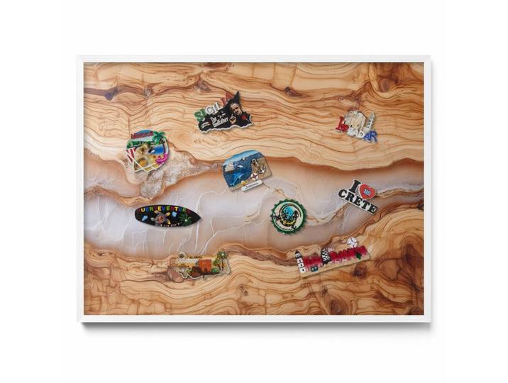 MAGNETTAFEL 80x60 cm weißer Rahmen – Holzkonstruktion mit Harz