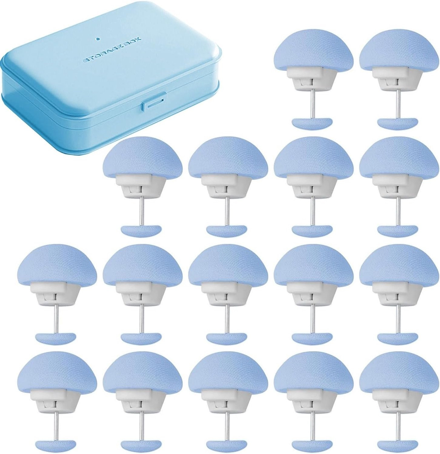 16 stuks Dekbedhouders en Dekbedclips met Opbergdoos in diverse kleuren