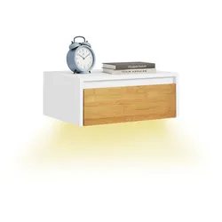 SCHWEBENDER-NACHTTISCH mit Schublade, Wandregal 40x29,8x15,6cm