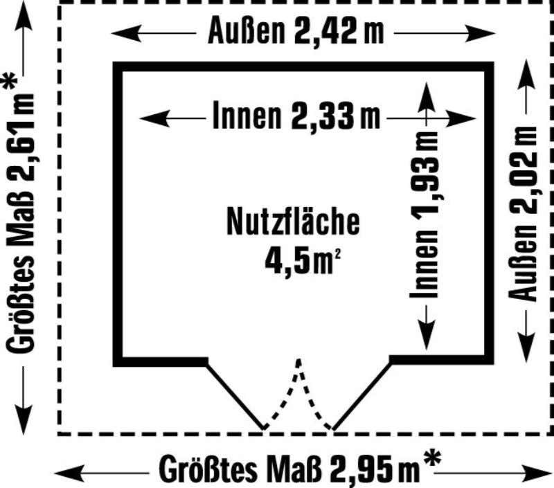 Grosfillex Gerätehaus Deco H 7,5 Kunststoff 315x239cm grau-grün