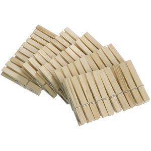 Wenko Wäscheklammern 3707501100, aus Holz, braun, 50 Stück
