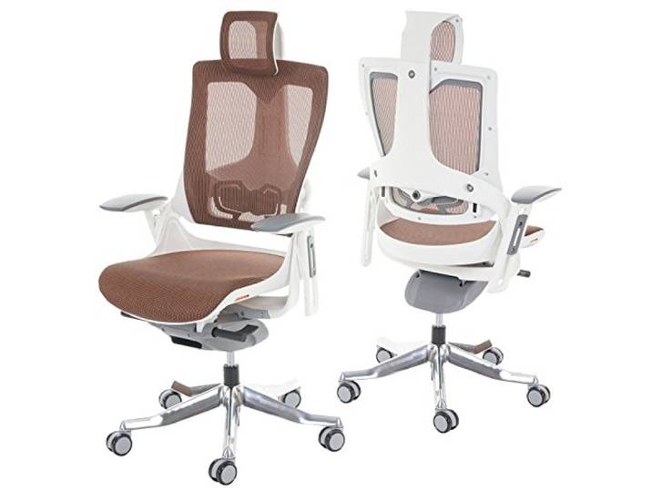 Mendler Bürostuhl MERRYFAIR Wau 2, Schreibtischstuhl Drehstuhl, Polster/Netz, ergonomisch - Mandarin