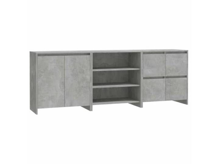 KGFHERENB 3-TLG. Sideboard Set Betongrau Holzwerkstoff Kommode Schrank Dreiteilige Beistellschränke in Beton-Optik bieten flexiblen Stauraum für Wohnzimmer und Schlafzimmer.