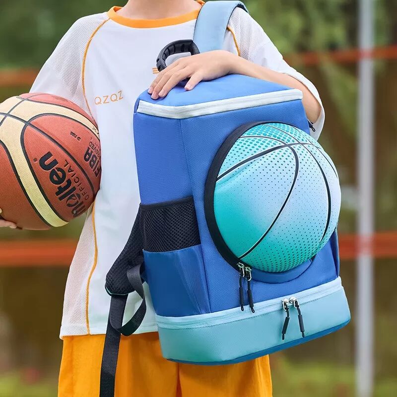 INF Grand sac à dos de sport extérieur avec compartiments pour ballon et chaussures Bleu